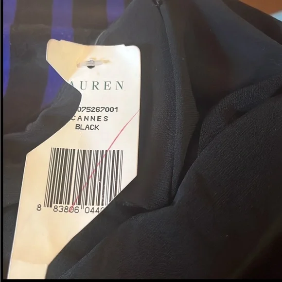 Lauren Ralph Lauren Black Halter Neck with Stones Stretchy Dress size 6 NWOT - Picture 6 of 7